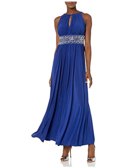 R&M Richards Women's Beaded Waist Gown