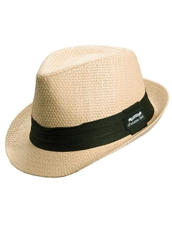 Solid Ribbon Fedora Hat with Black Band