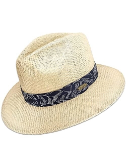 Matte Toyo Straw Safari Sun Hat with 3-Pleat Ribbon Band