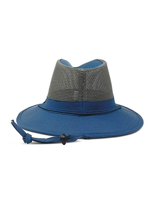 Panama Jack Nylon Mesh Safari Hat - Lightweight, UPF (SPF) 50+ Sun Protection, 2 1/2" Big Brim, Chin Strap