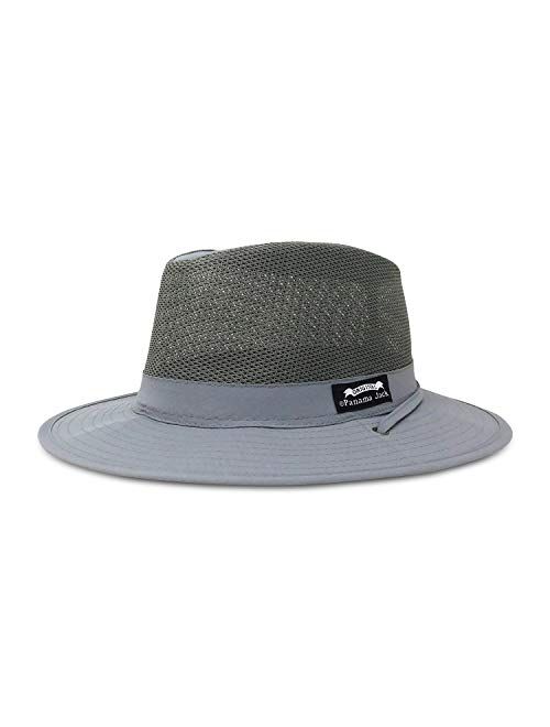 Panama Jack Nylon Mesh Safari Hat - Lightweight, UPF (SPF) 50+ Sun Protection, 2 1/2" Big Brim, Chin Strap