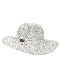 Women's Crocheted Toyo Sun Hat with Sizing Tie, 4" Big Brim