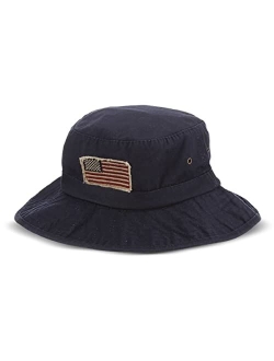 USA Bucket Hat - Lightweight, Packable, UPF (SPF) 50  Sun Protection, 2 3/4" Big Brim