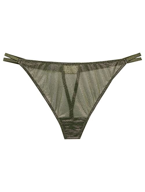 Savage x Fenty Womens Going Platinum Mesh G-String Panty