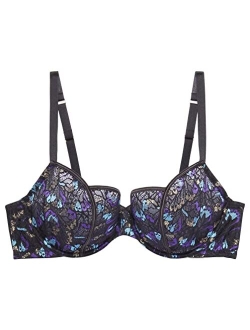 Womens Butterfly Wings Unlined Lace Tulip Cup Bra