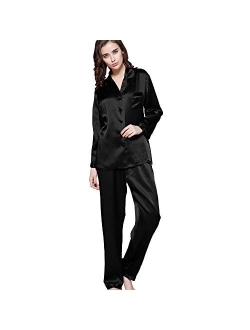 Silk Pajamas for Women Comfy 100% Mulberry Silk Pajama Set for Spring Summer Fall (16MM/19MM)