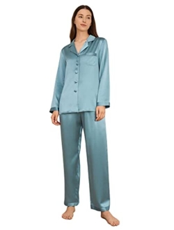 Silk Pajamas for Women Comfy 100% Mulberry Silk Pajama Set for Spring Summer Fall (16MM/19MM)