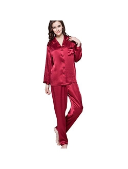 Silk Pajamas for Women Comfy 100% Mulberry Silk Pajama Set for Spring Summer Fall (16MM/19MM)