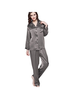 Silk Pajamas for Women Comfy 100% Mulberry Silk Pajama Set for Spring Summer Fall (16MM/19MM)