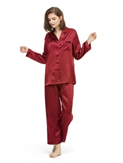 Silk Pajamas for Women Comfy 100% Mulberry Silk Pajama Set for Spring Summer Fall (16MM/19MM)