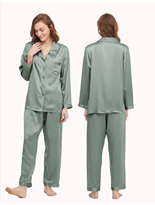 LilySilk Silk Pajamas for Women Comfy 100% Mulberry Silk Pajama Set for Spring Summer Fall (16MM/19MM)