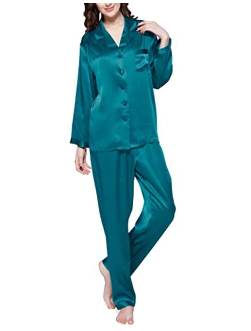 LilySilk Silk Pajamas for Women Comfy 100% Mulberry Silk Pajama Set for Spring Summer Fall (16MM/19MM)