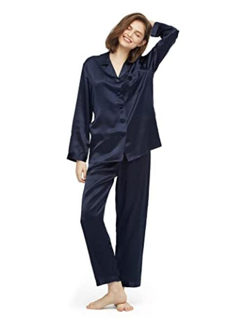 LilySilk Silk Pajamas for Women Comfy 100% Mulberry Silk Pajama Set for Spring Summer Fall (16MM/19MM)