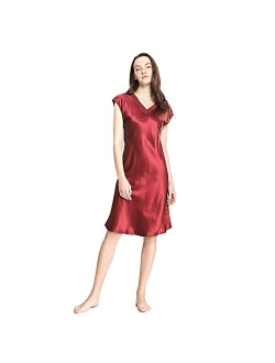 Silk Nightgowns for Women 100 Long V Neck 22 Momme Mulberry Silk Nightdress