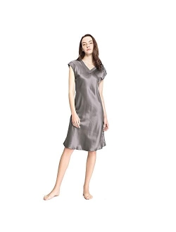 Silk Nightgowns for Women 100 Long V Neck 22 Momme Mulberry Silk Nightdress