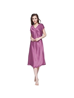 Silk Nightgowns for Women 100 Long V Neck 22 Momme Mulberry Silk Nightdress