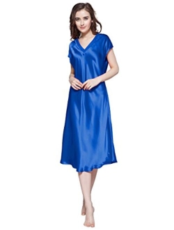 Silk Nightgowns for Women 100 Long V Neck 22 Momme Mulberry Silk Nightdress