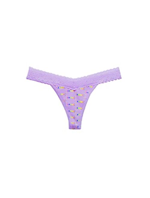 Savage X Fenty, Women's, Cotton Essentials Thong, Low-rise, Minimal coverage, Allover print, Cotton jersey