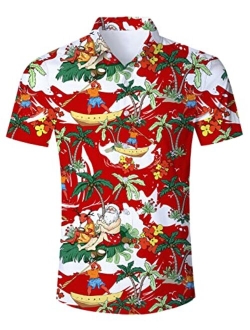 Goodstoworld Men's Novelty Hawaiian Button Down Shirts