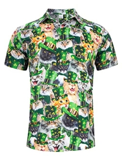 Goodstoworld Men's Novelty Hawaiian Button Down Shirts