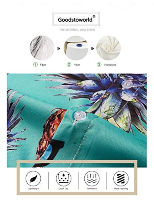 Goodstoworld Men's Novelty Hawaiian Button Down Shirts