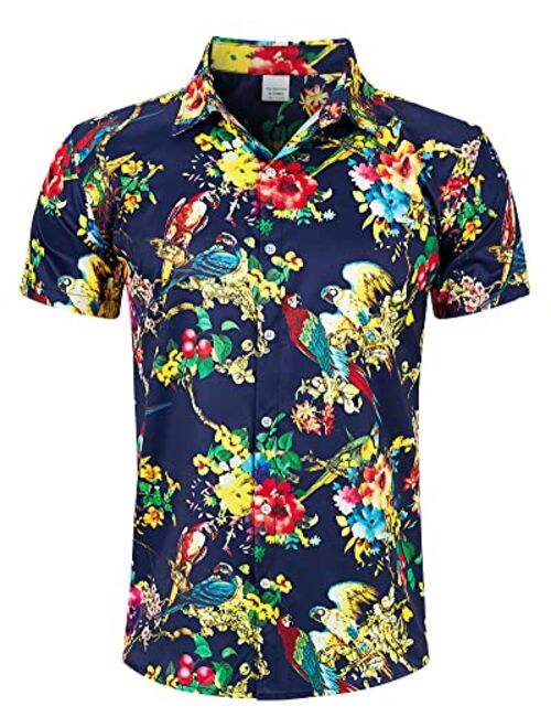 Goodstoworld Men's Novelty Hawaiian Button Down Shirts