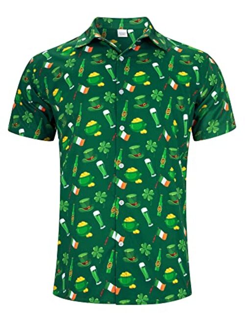 Goodstoworld Men's Novelty Hawaiian Button Down Shirts