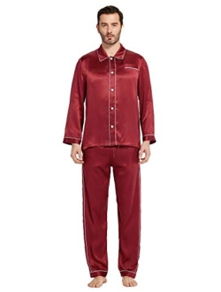 Silk Pajamas Set for Men Christmas 22 Momme Most Comfortable Sleepwear