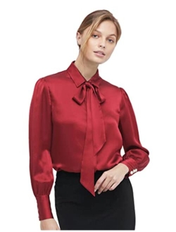 X MIM 2 in 1 Silk Shirts for Women 100% 22 Momme Silk Blouse Long Sleeve Ladies Tops