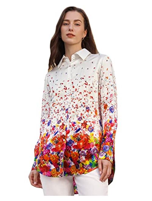 LilySilk X Mika Silk Shirt for Women Long Sleeve Luxury Soft Mulberry Silk Blouse Buttons Up Ladies Fashion Chic Silk Tops