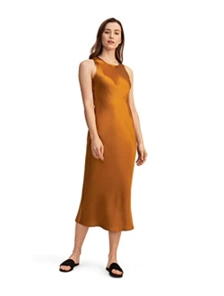 100% Silk Dress for Women 22MM Mulberry Basic Maxi Dress with Bias Cut Sporty Causal