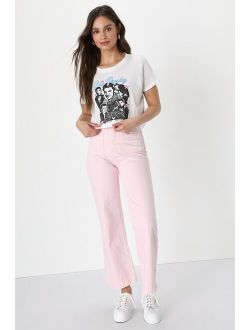 Rolla's Sailor Blush Pink High Rise Wide-Leg Jeans