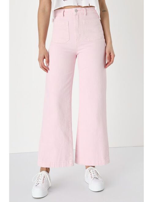 Rolla's Sailor Blush Pink High Rise Wide-Leg Jeans