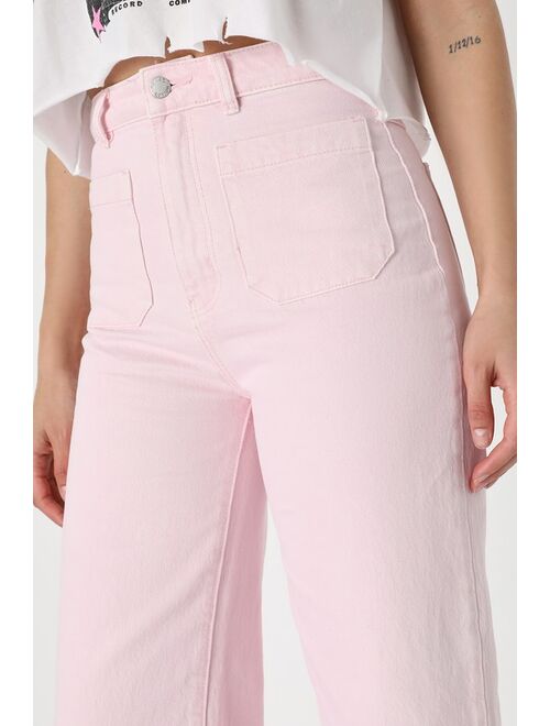 Rolla's Sailor Blush Pink High Rise Wide-Leg Jeans