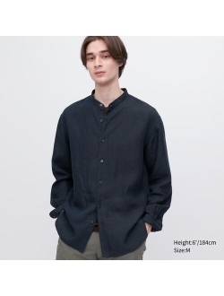 Premium Linen Stand Collar Long-Sleeve Shirt