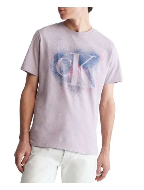 CALVIN KLEIN Men's Short-Sleeve Paint Splatter Graphic Logo T-Shirt