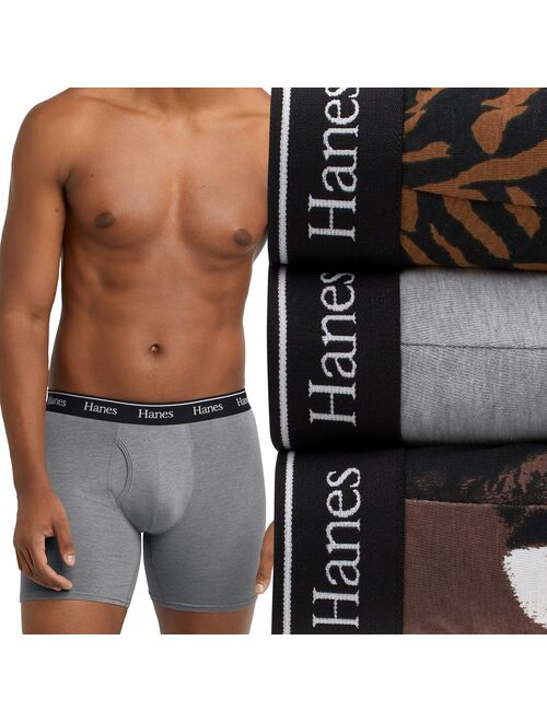 Men's Hanes Originals Ultimate 3-Pack Boxer Briefs with Moisture-Wicking Stretch Cotton