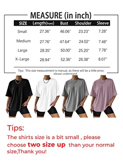 Trendy Queen Womens Oversized T Shirts Loose Fit Cotton Crewneck Short Sleeve Tops Summer Casual Blouse 2023 Y2K Basic Tee