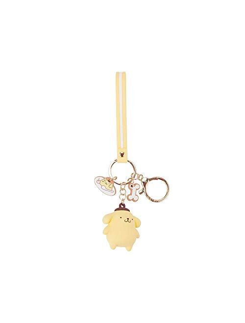 PaPiJoJo Cute Keychain Kawaii Anime Keychain, Hello Kitty, My Melody,Kuromi,Keroppi, Badtz-Maru, Cinnamoroll, Pompompurin