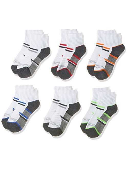 Fruit of the Loom boys 6 Pair Pack Half Cushion Socks