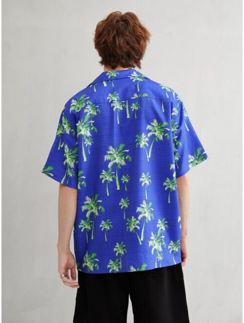 Shein Men Tropical Print Drop Shoulder Shirt