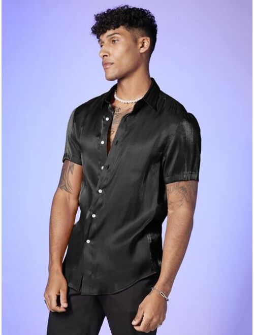 SHEIN Men Single Breasted Shirt