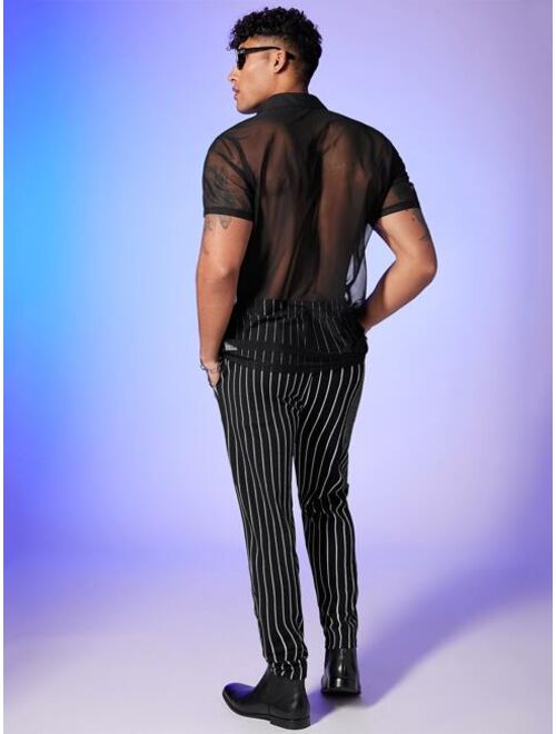 SHEIN Men Sheer Mesh Shirt