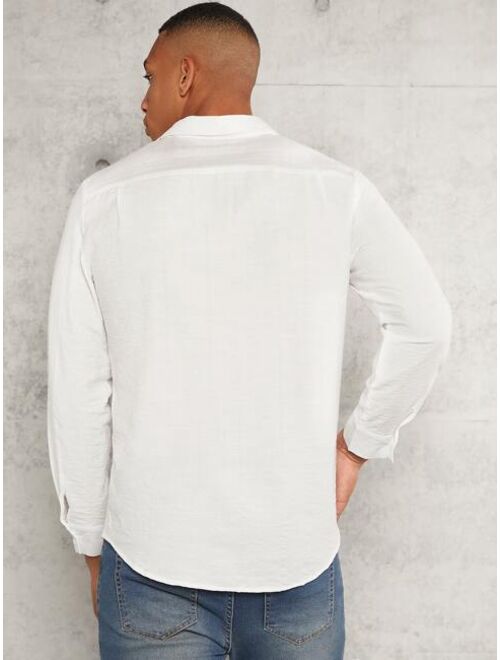 Shein Men Solid Button Front Shirt