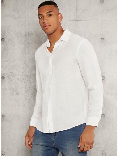 Shein Men Solid Button Front Shirt