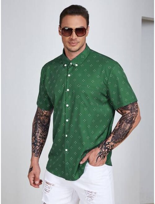 Shein Extended Sizes Men Allover Print Shirt