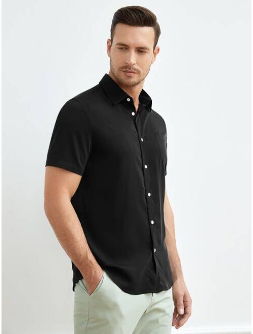 SHEIN Men Solid Button Up Shirt