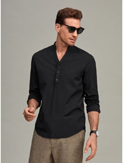 SHEIN Men Half Button Shirt