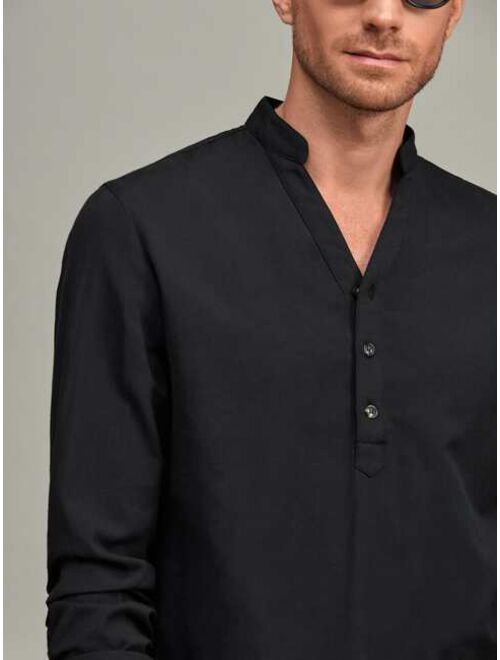 SHEIN Men Half Button Shirt