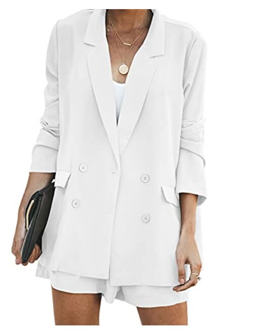 Cicy Bell Women's Casual Blazers Open Front Long Sleeve Button Work Office Blazer Jacket